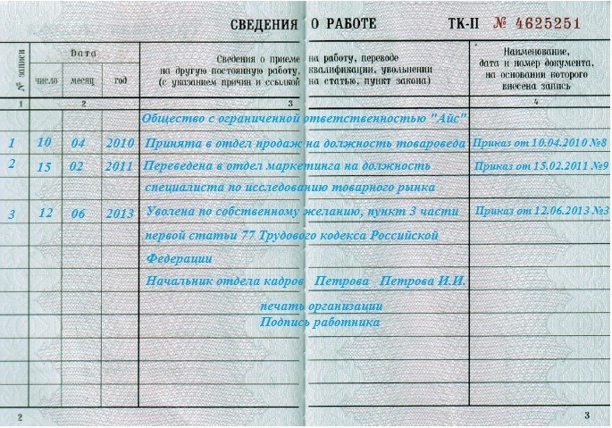 Порядок составления предложения о переводе